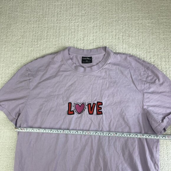 Keith Haring Printed T-Shirt Top Purple Double Sided Love Size 2XL Oversized - Picture 13 of 16